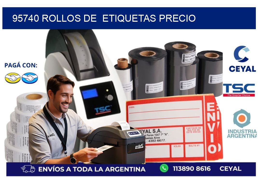 95740 rollos de  etiquetas precio