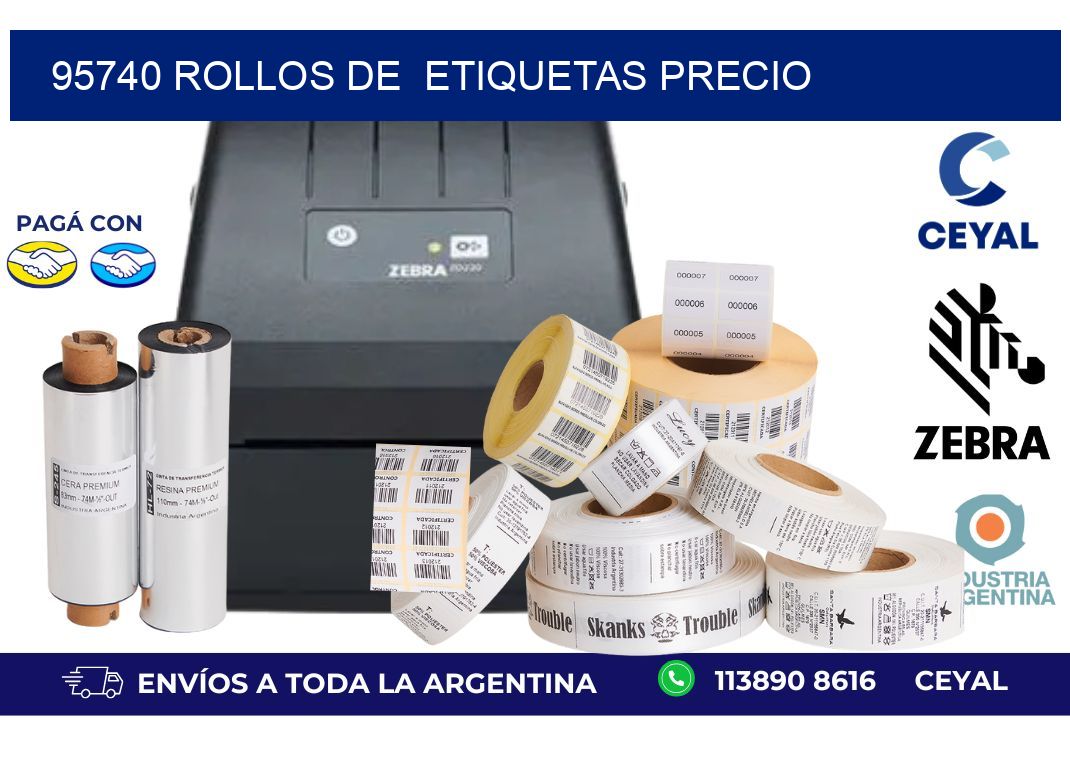 95740 rollos de  etiquetas precio