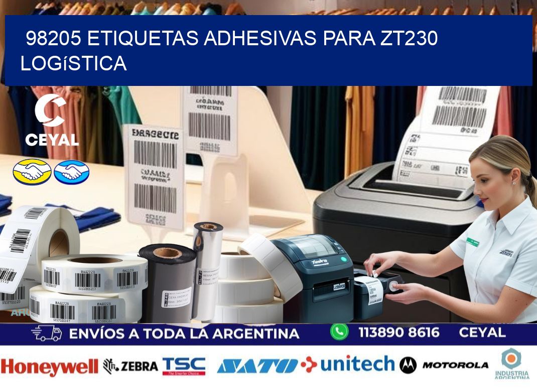 98205 etiquetas adhesivas para zt230 logística