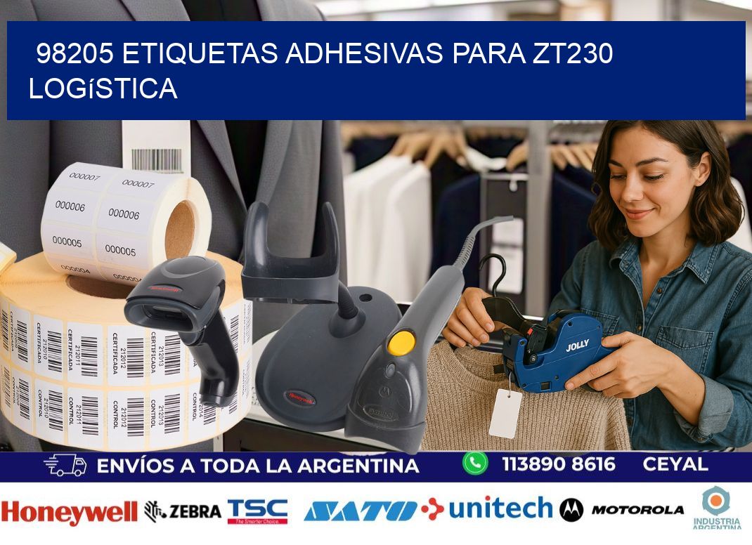 98205 etiquetas adhesivas para zt230 logística