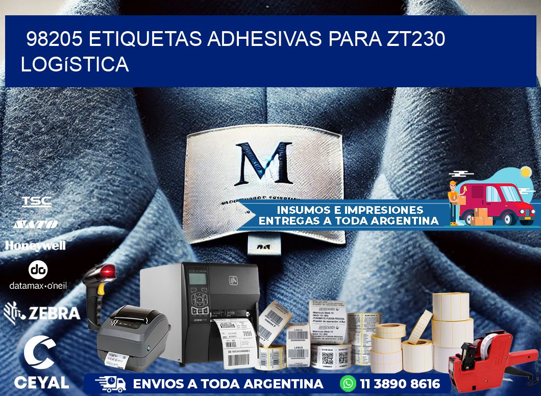 98205 etiquetas adhesivas para zt230 logística
