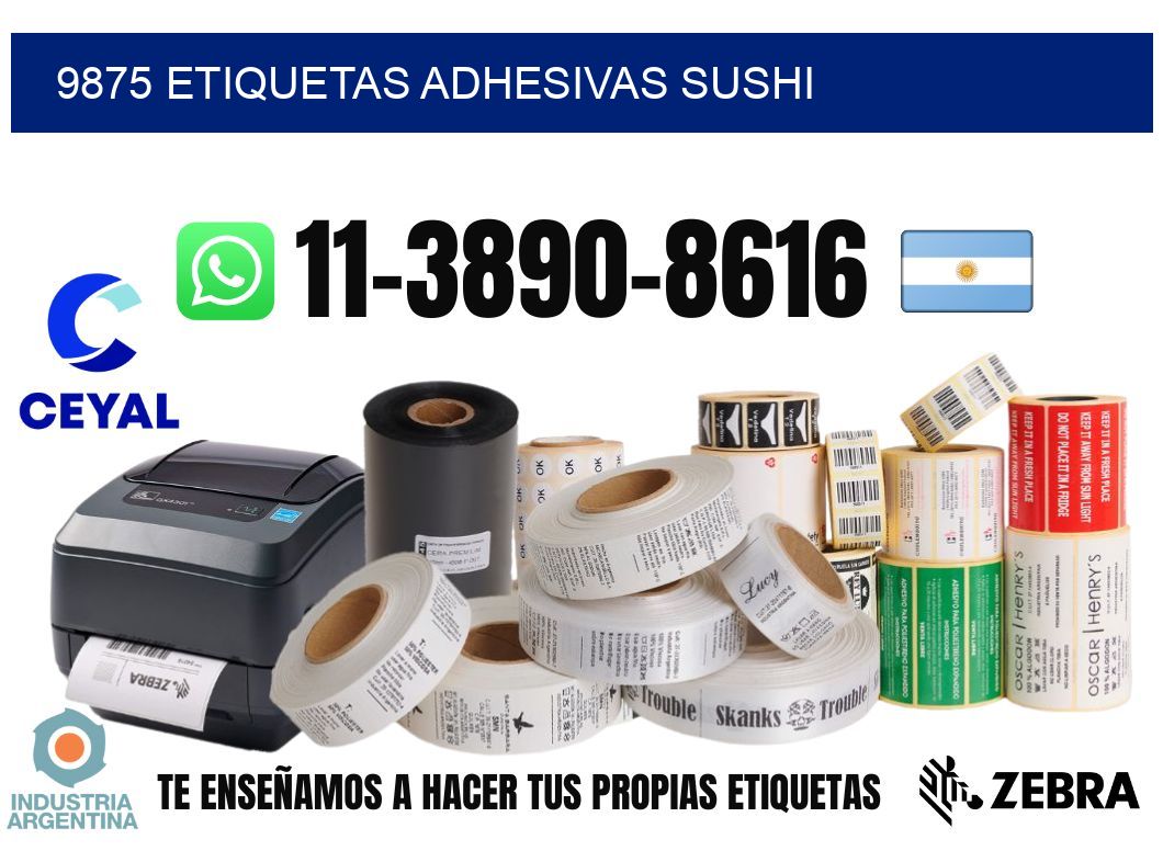 9875 etiquetas adhesivas sushi