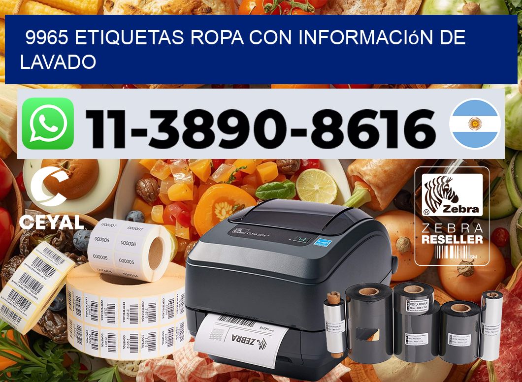 9965 Etiquetas ropa con información de lavado
