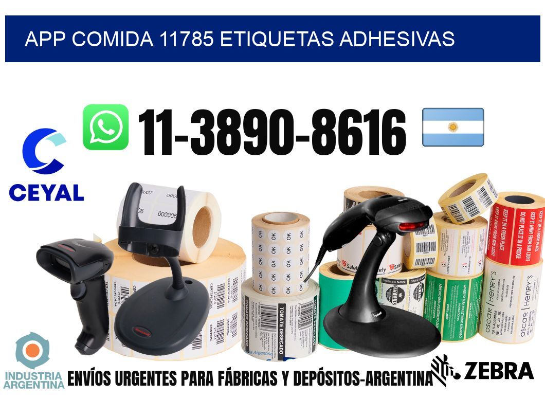 App comida 11785 etiquetas adhesivas