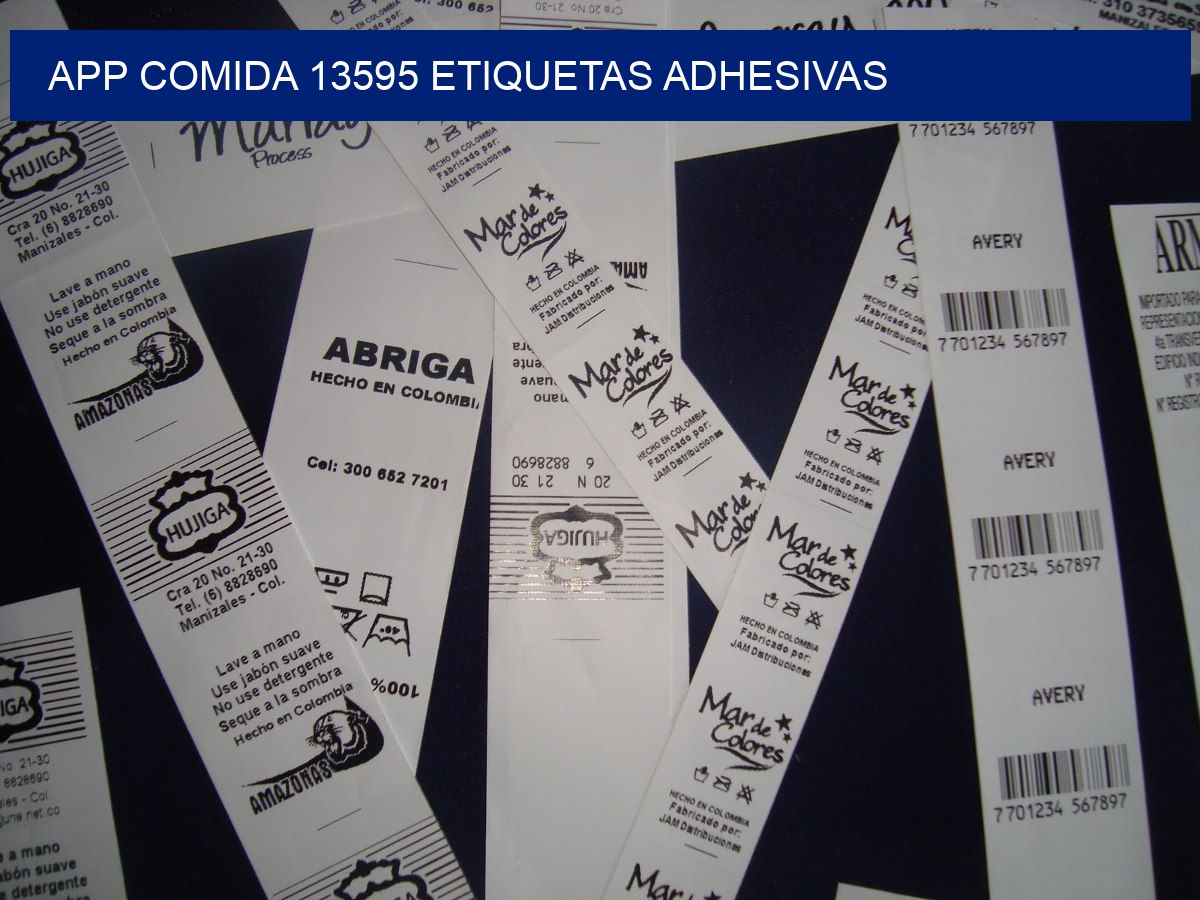 App comida 13595 etiquetas adhesivas