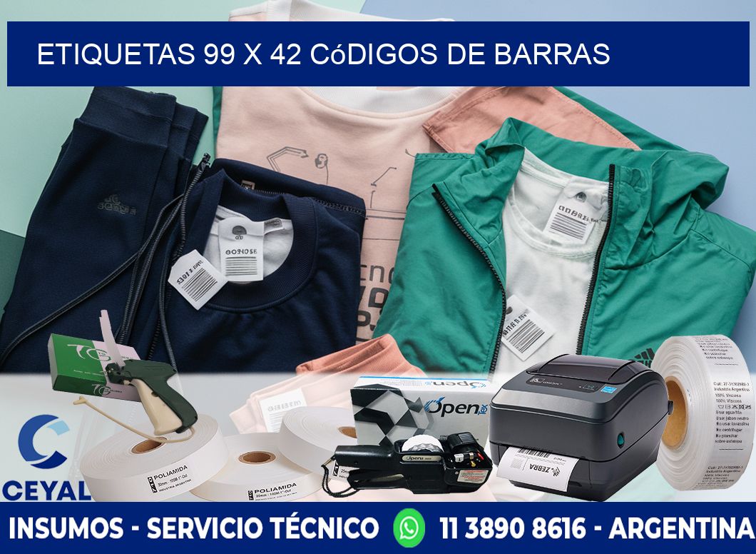 etiquetas 99 x 42 códigos de barras