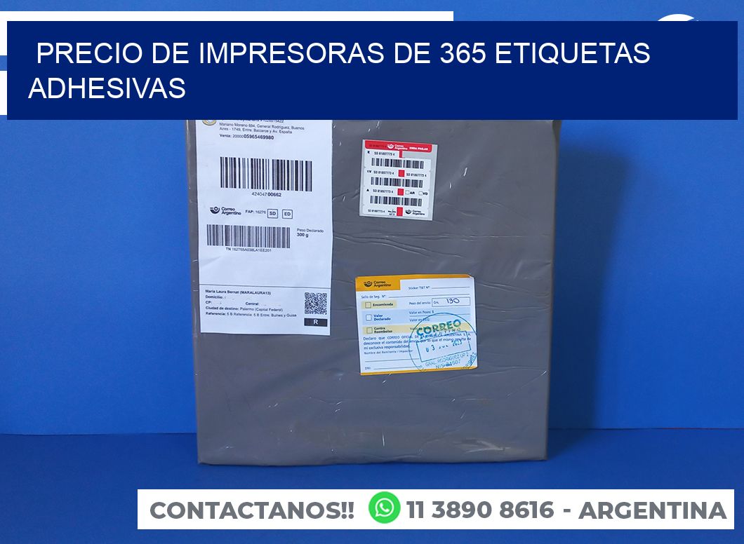 precio de impresoras de 365 etiquetas adhesivas