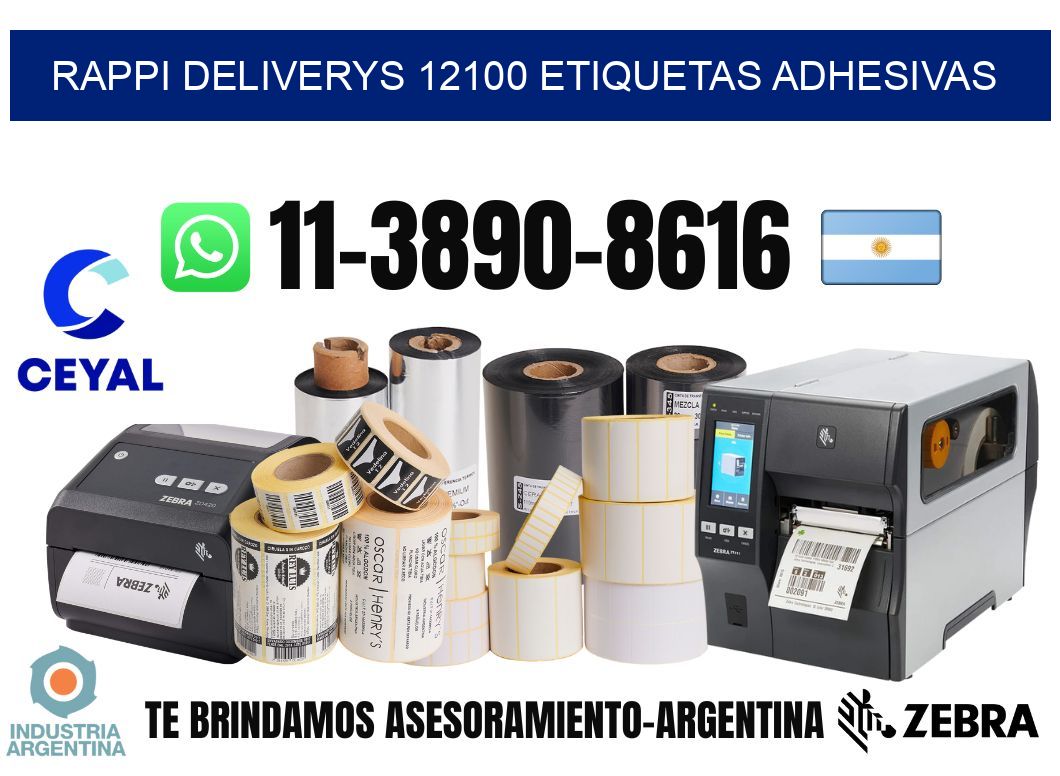 rappi deliverys 12100 etiquetas adhesivas