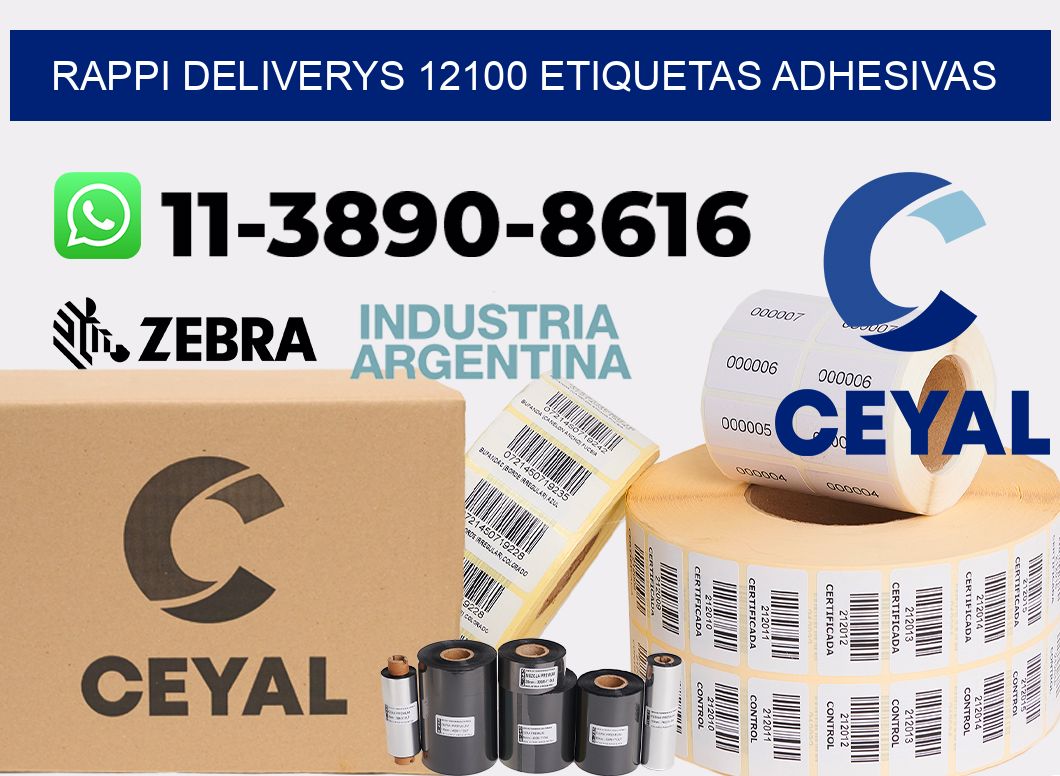 rappi deliverys 12100 etiquetas adhesivas
