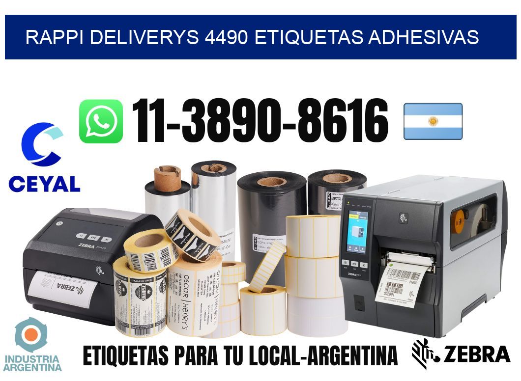 rappi deliverys 4490 etiquetas adhesivas