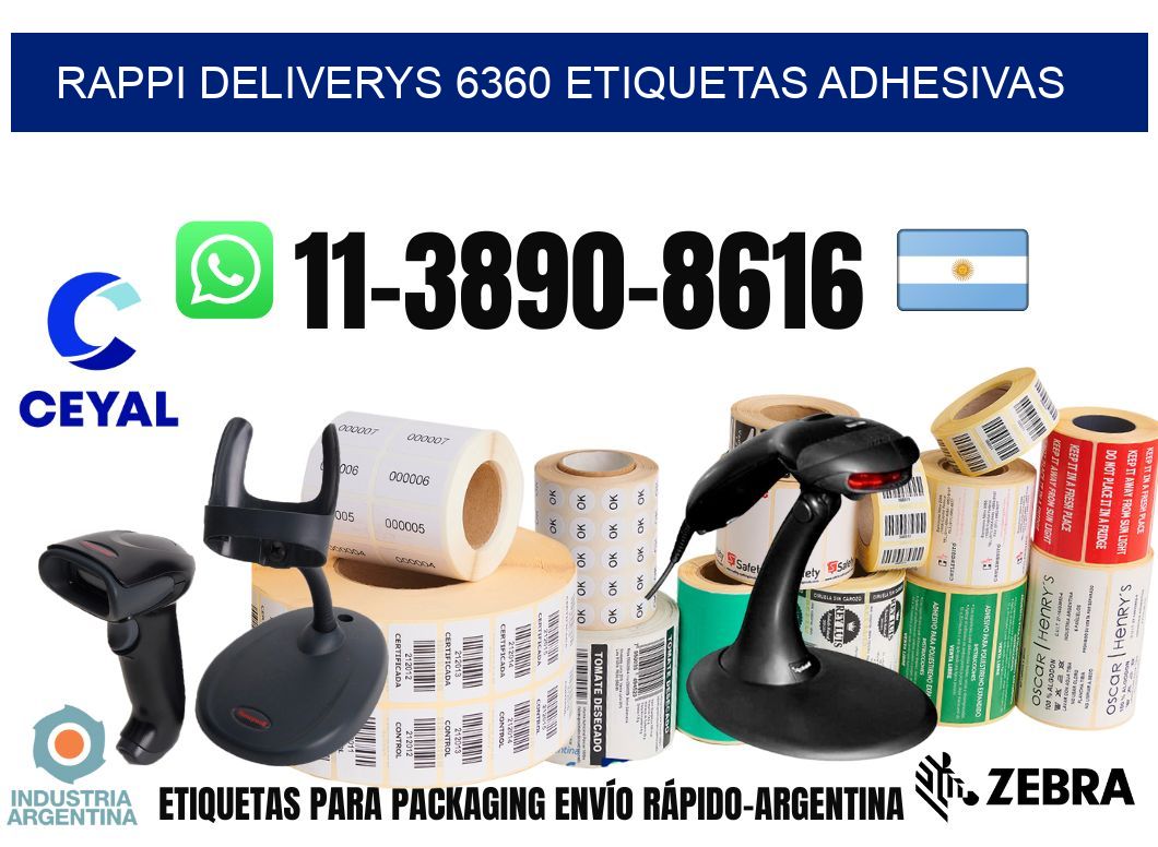 rappi deliverys 6360 etiquetas adhesivas