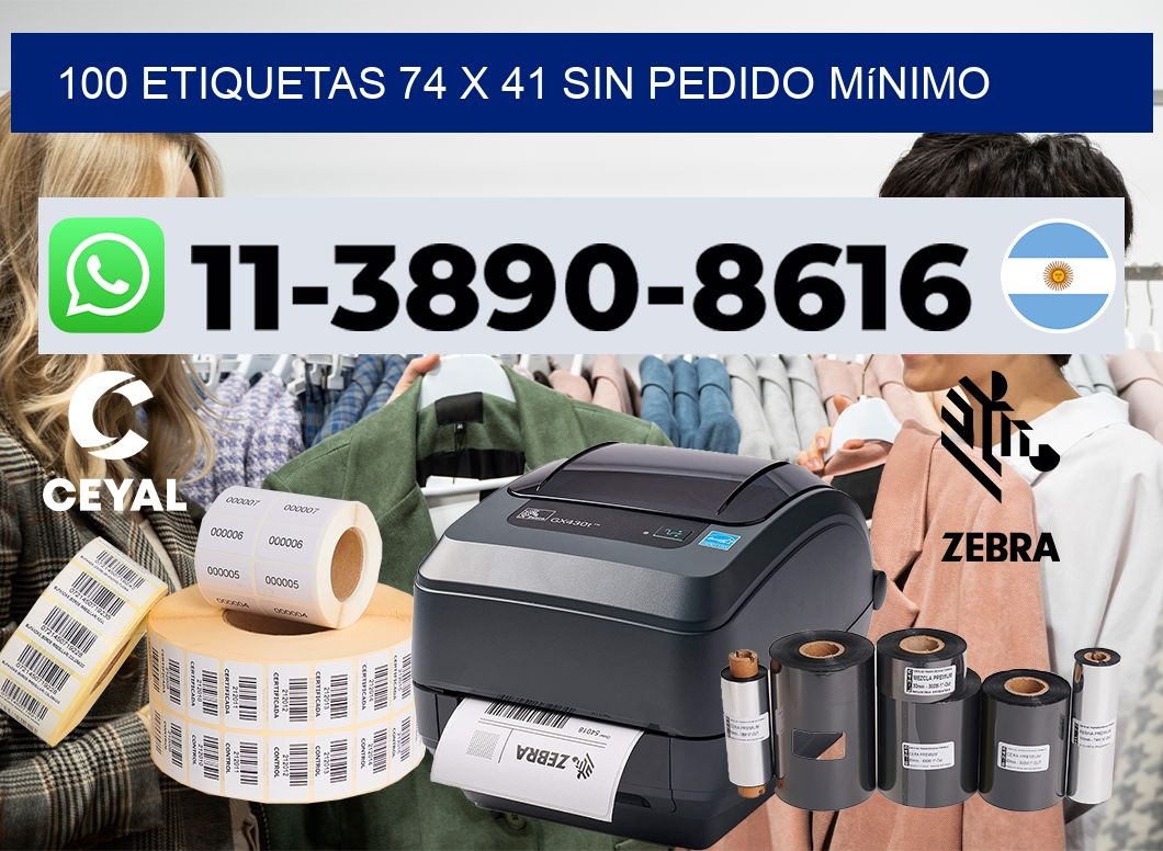 100 etiquetas 74 x 41 Sin pedido mínimo