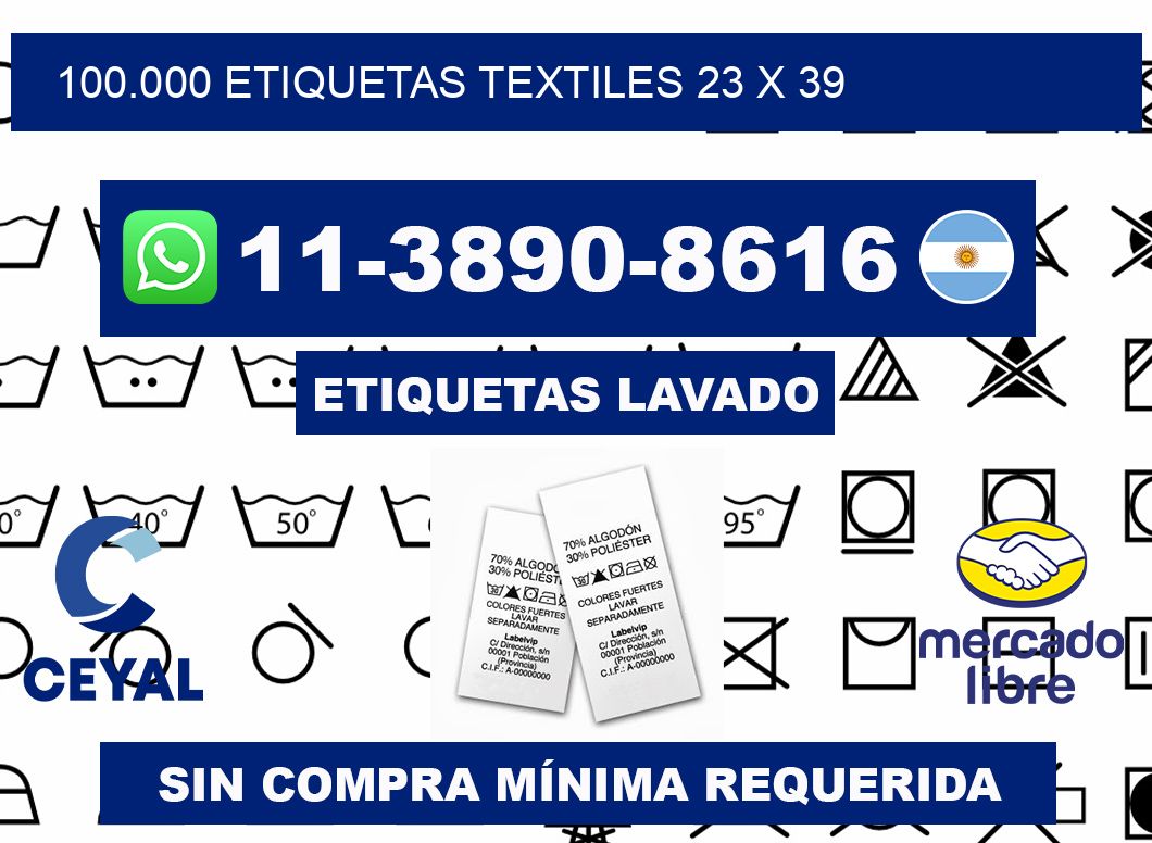 100.000 ETIQUETAS TEXTILES 23 x 39