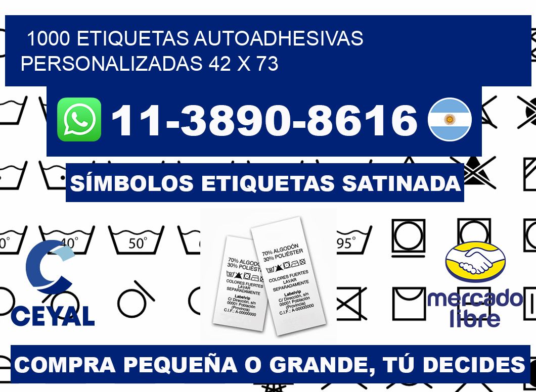 1000 Etiquetas autoadhesivas personalizadas 42 x 73