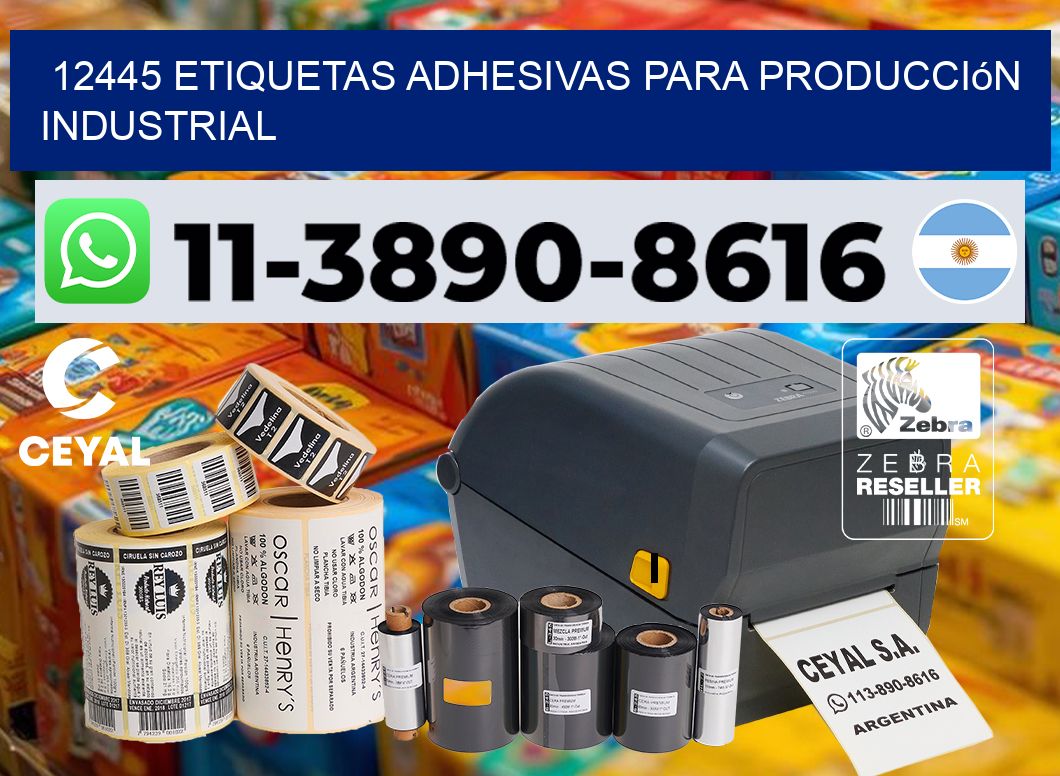 12445 Etiquetas adhesivas para producción industrial