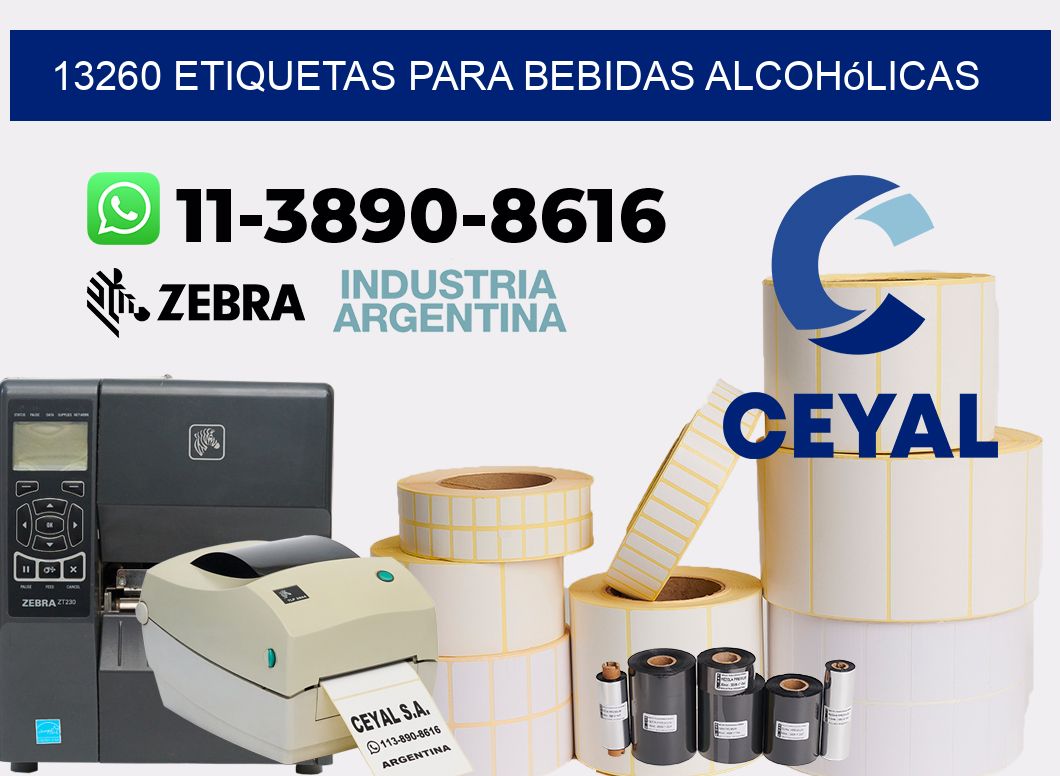13260 Etiquetas para bebidas alcohólicas