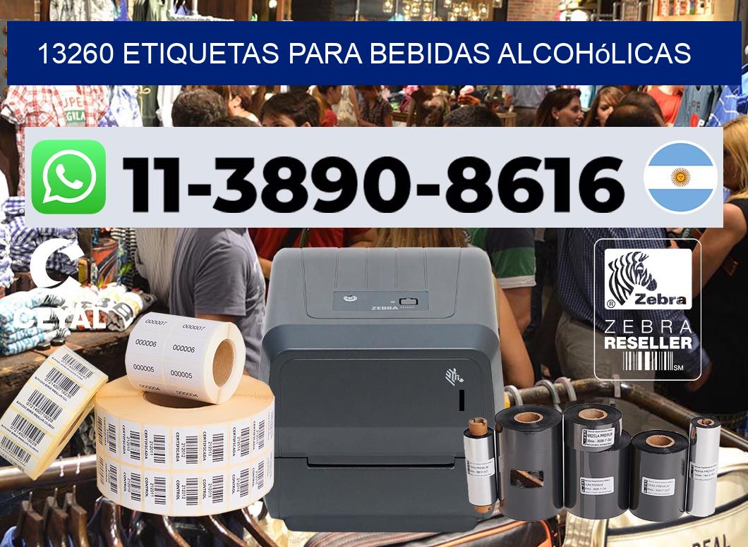 13260 Etiquetas para bebidas alcohólicas