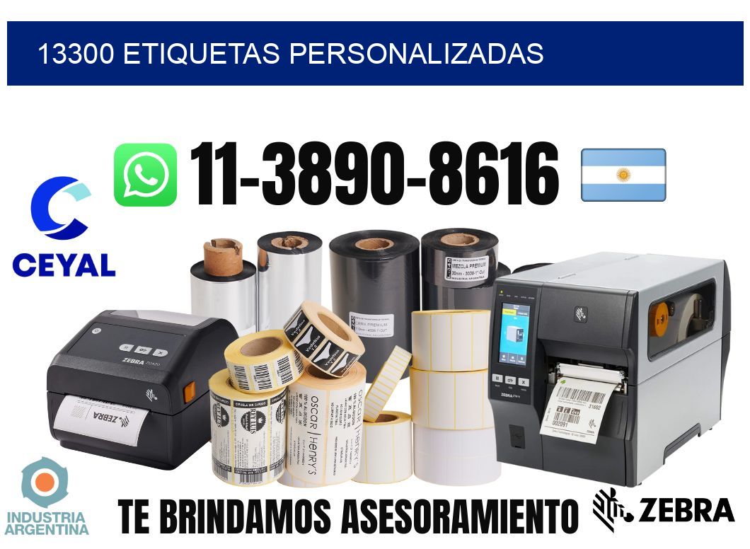 13300 etiquetas personalizadas