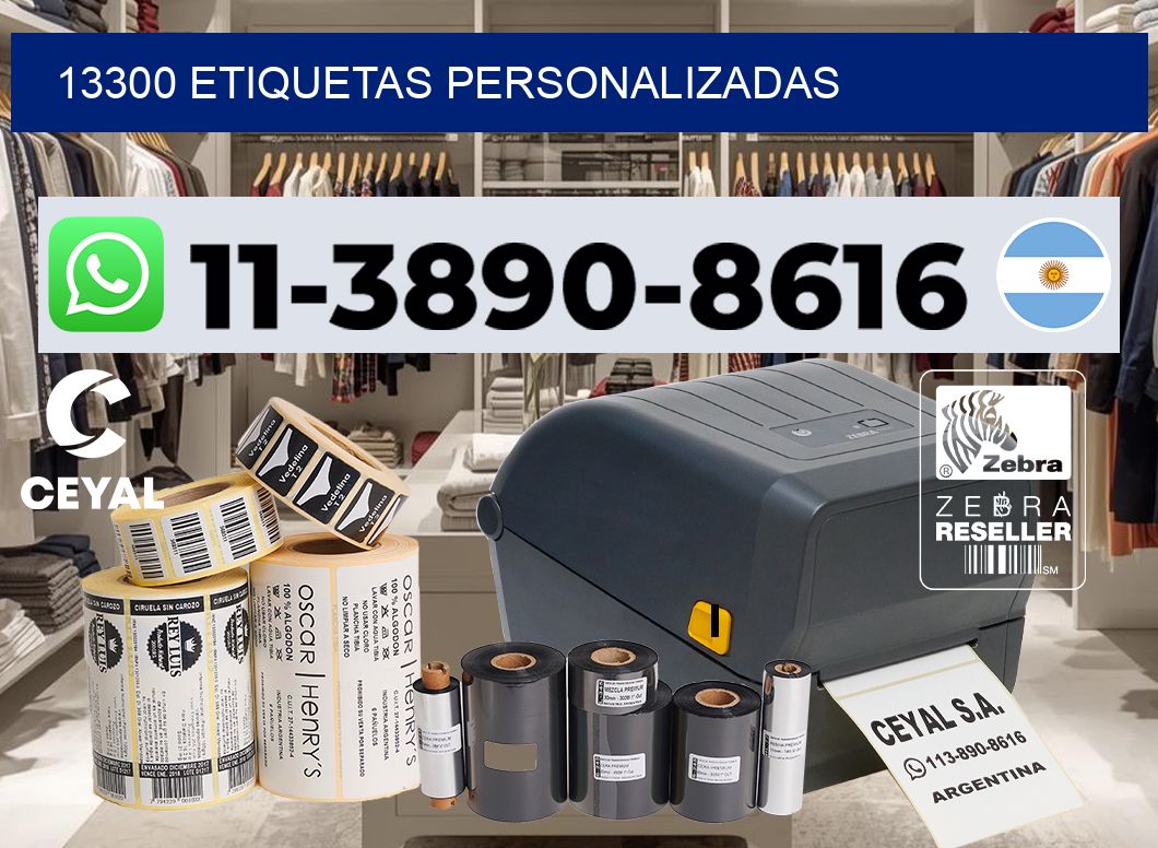 13300 etiquetas personalizadas