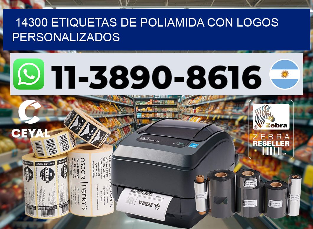 14300 Etiquetas de poliamida con logos personalizados