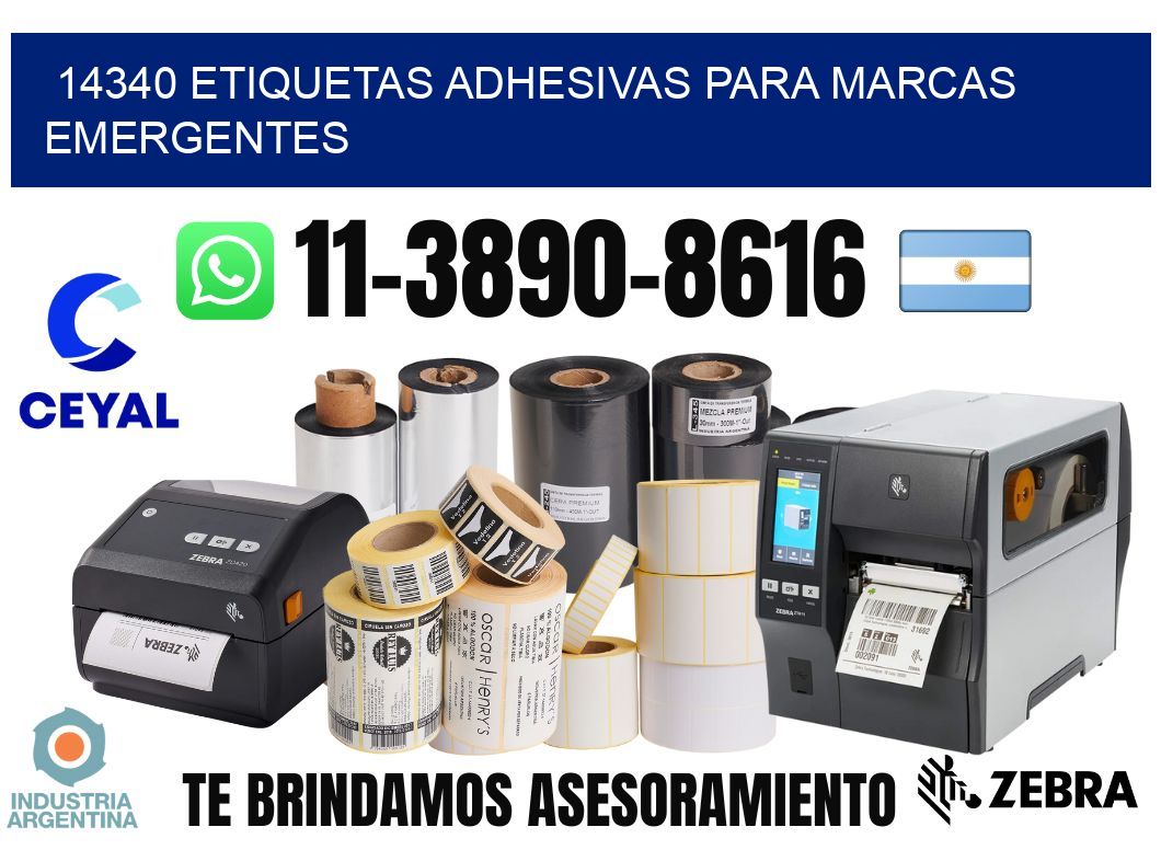 14340 Etiquetas adhesivas para marcas emergentes