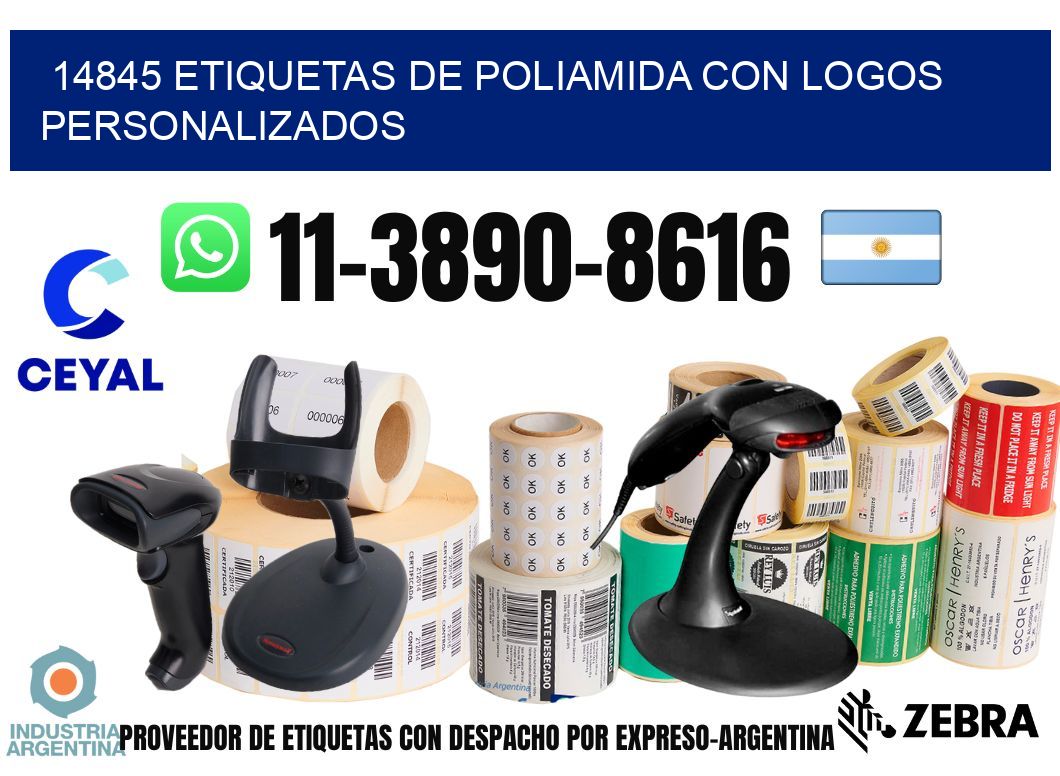 14845 Etiquetas de poliamida con logos personalizados