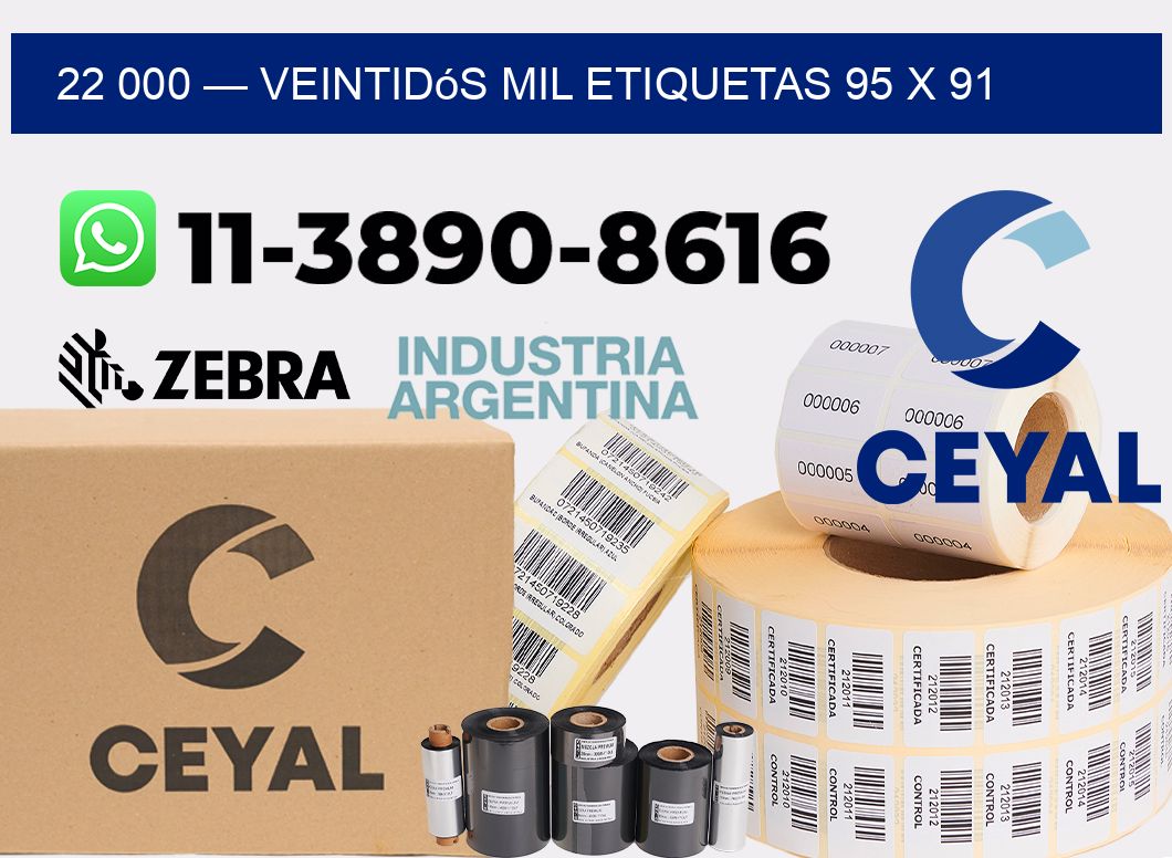 22 000 — veintidós mil etiquetas 95 x 91