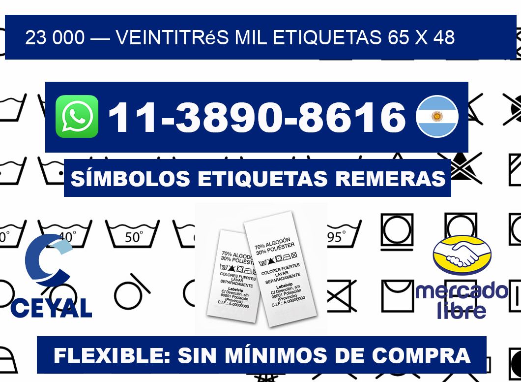 23 000 — veintitrés mil etiquetas 65 x 48