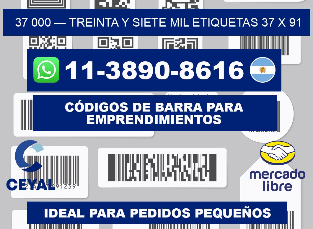 37 000 — treinta y siete mil etiquetas 37 x 91
