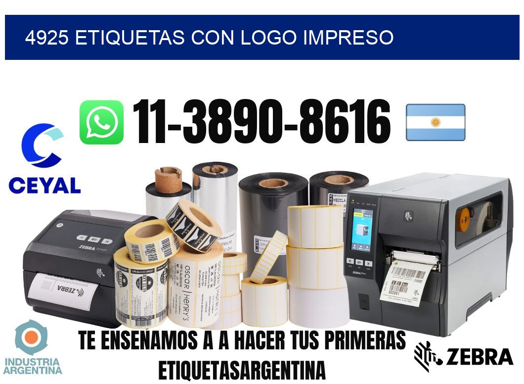 4925 Etiquetas con logo impreso