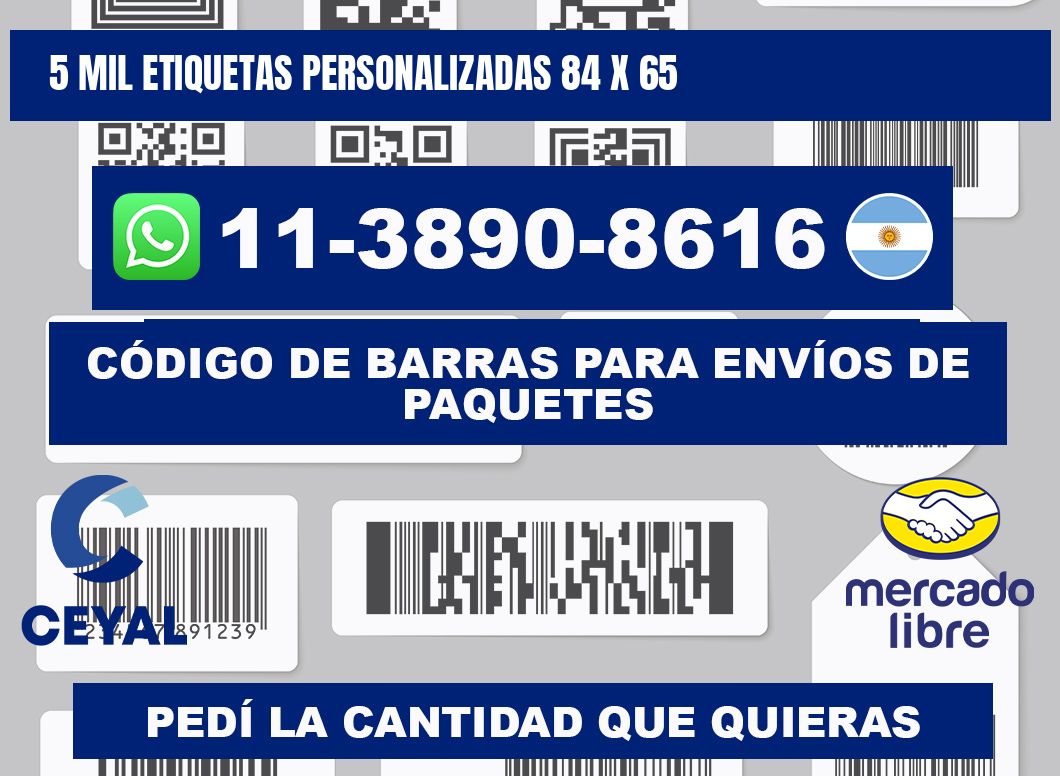 5 mil etiquetas personalizadas 84 x 65