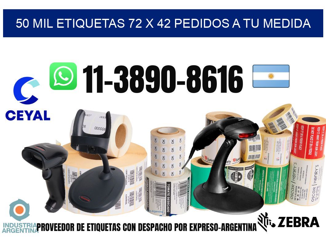 50 mil etiquetas 72 x 42 Pedidos a tu medida