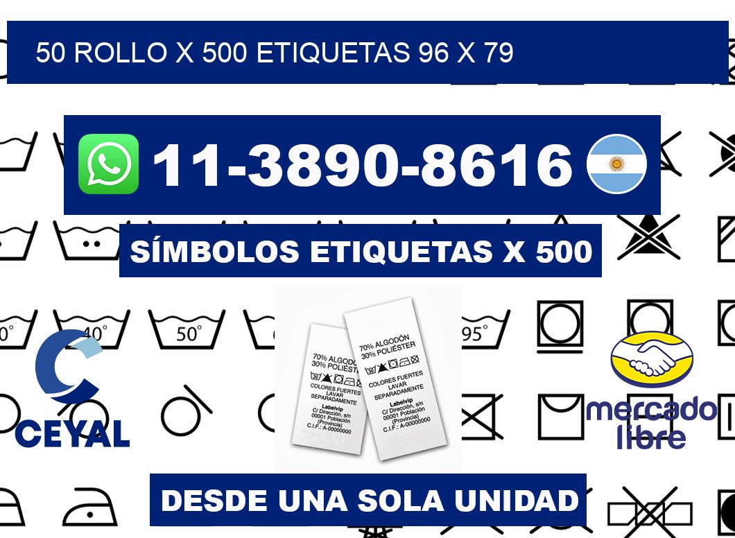 50 rollo x 500 etiquetas 96 x 79