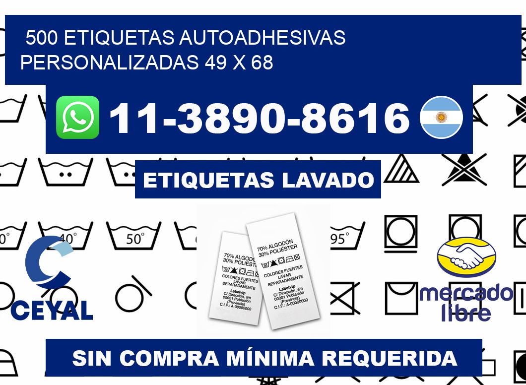 500 Etiquetas autoadhesivas personalizadas 49 x 68