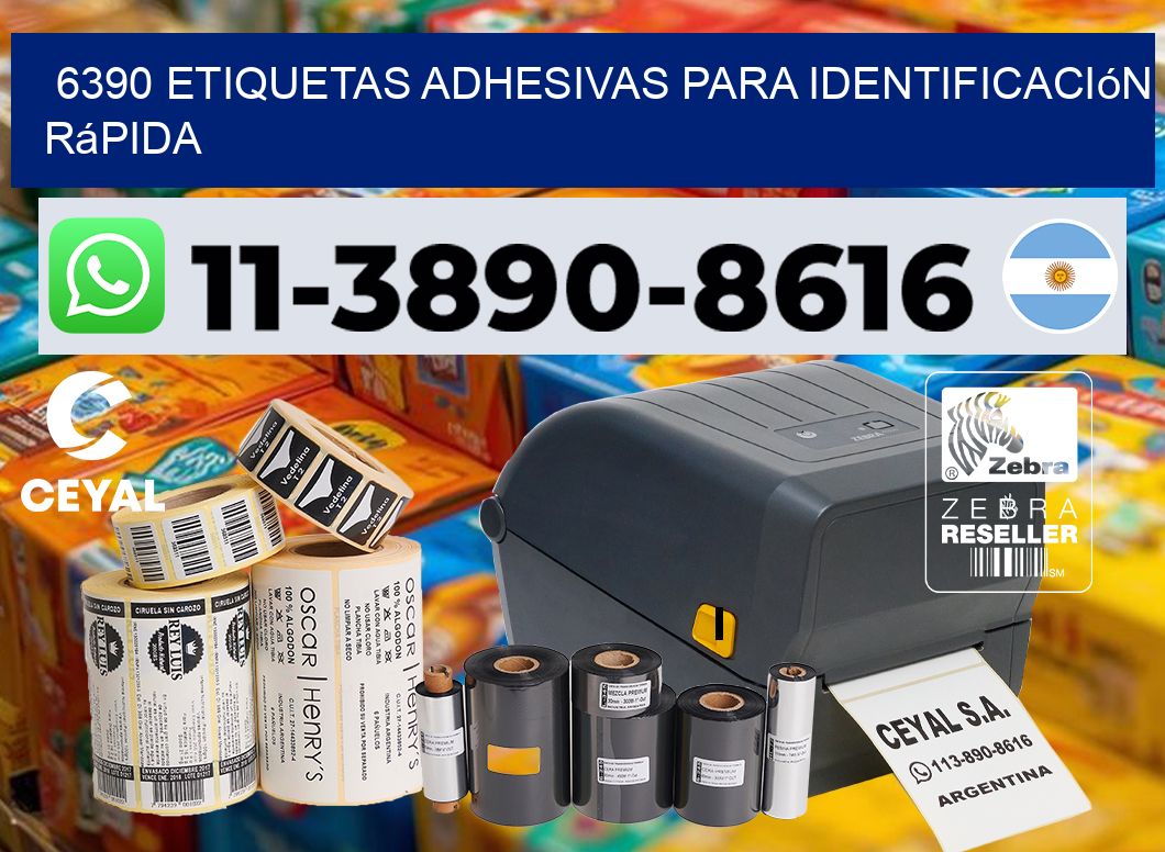 6390 Etiquetas adhesivas para identificación rápida