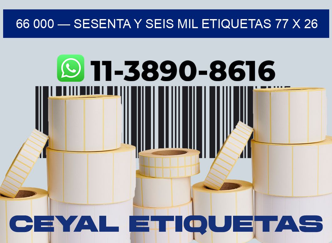 66 000 — sesenta y seis mil etiquetas 77 x 26