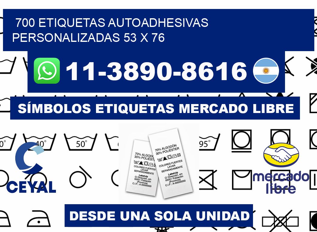 700 Etiquetas autoadhesivas personalizadas 53 x 76