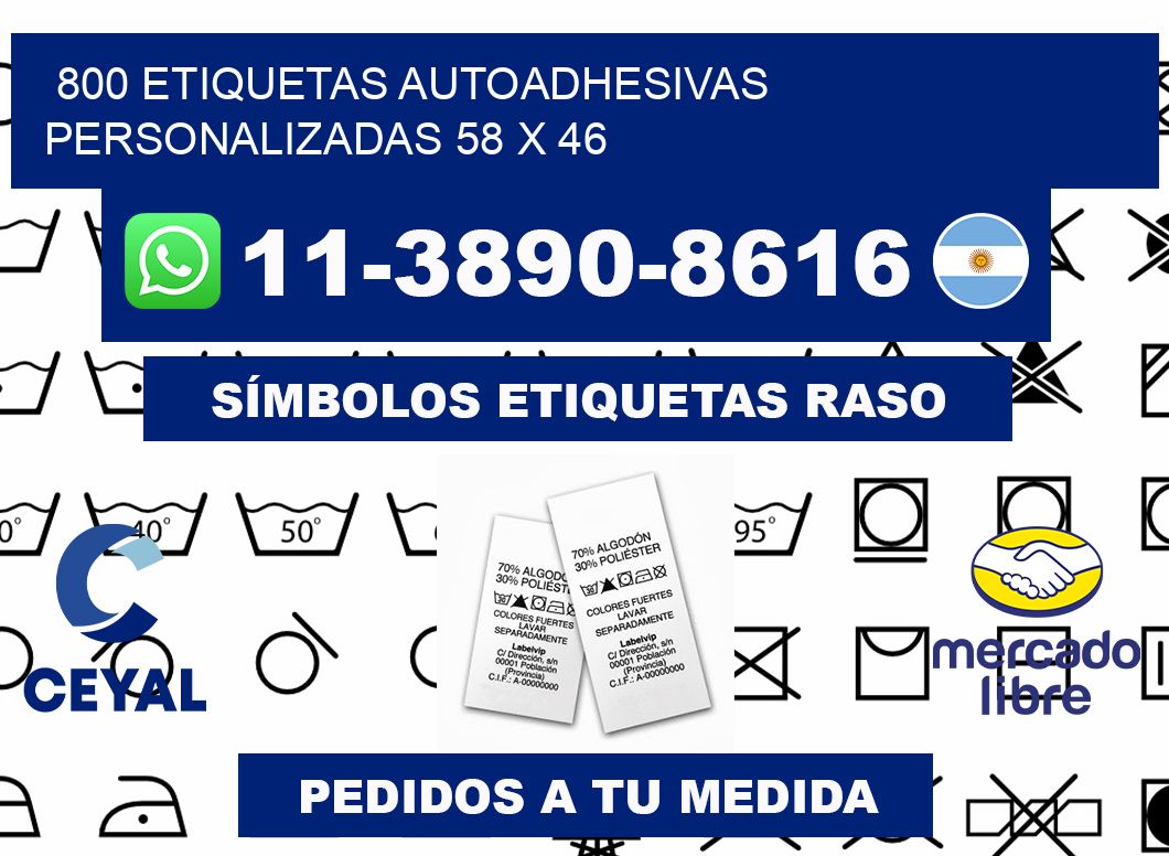 800 Etiquetas autoadhesivas personalizadas 58 x 46