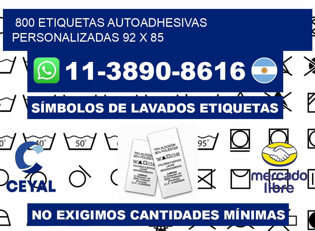 800 Etiquetas autoadhesivas personalizadas 92 x 85