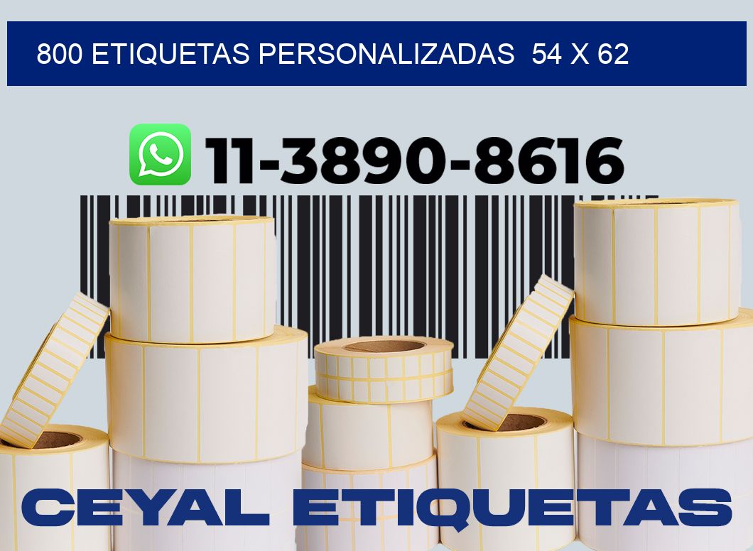 800 etiquetas personalizadas  54 x 62