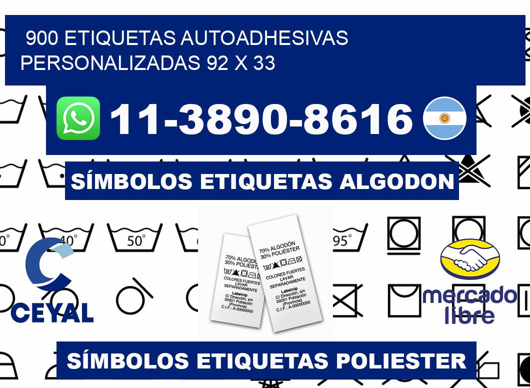 900 Etiquetas autoadhesivas personalizadas 92 x 33