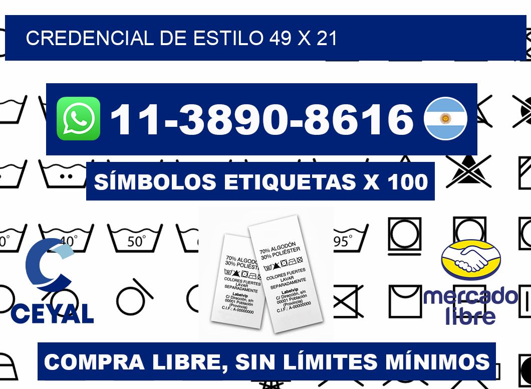 Credencial de estilo 49 x 21