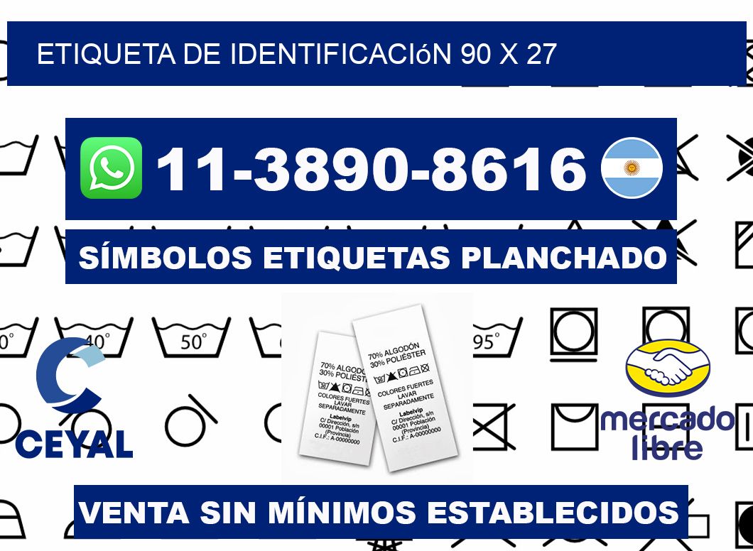 Etiqueta de identificación 90 x 27