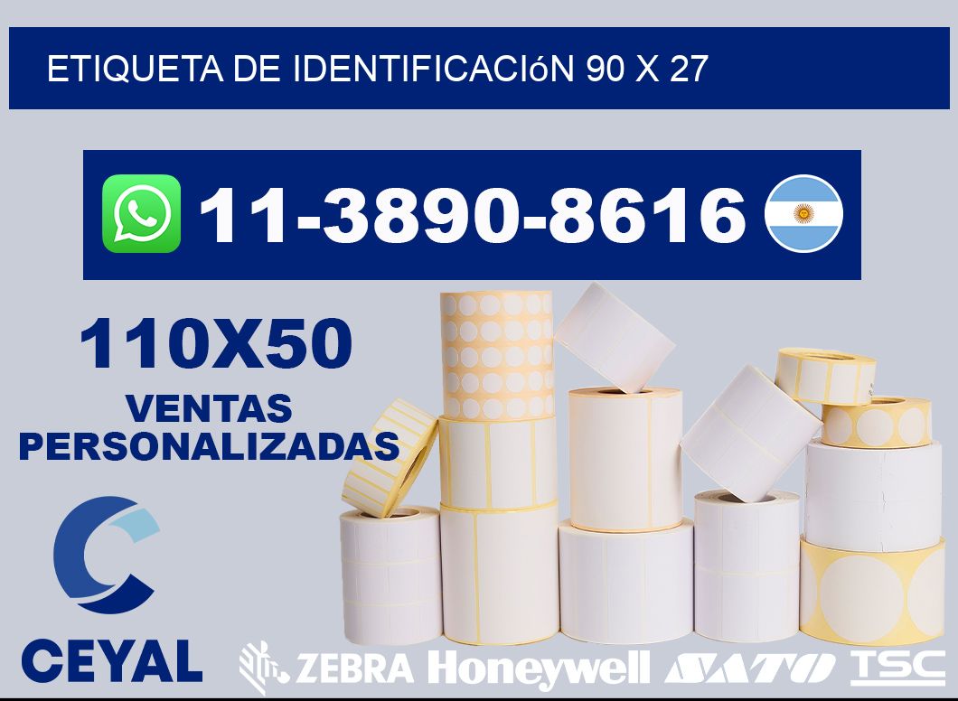 Etiqueta de identificación 90 x 27