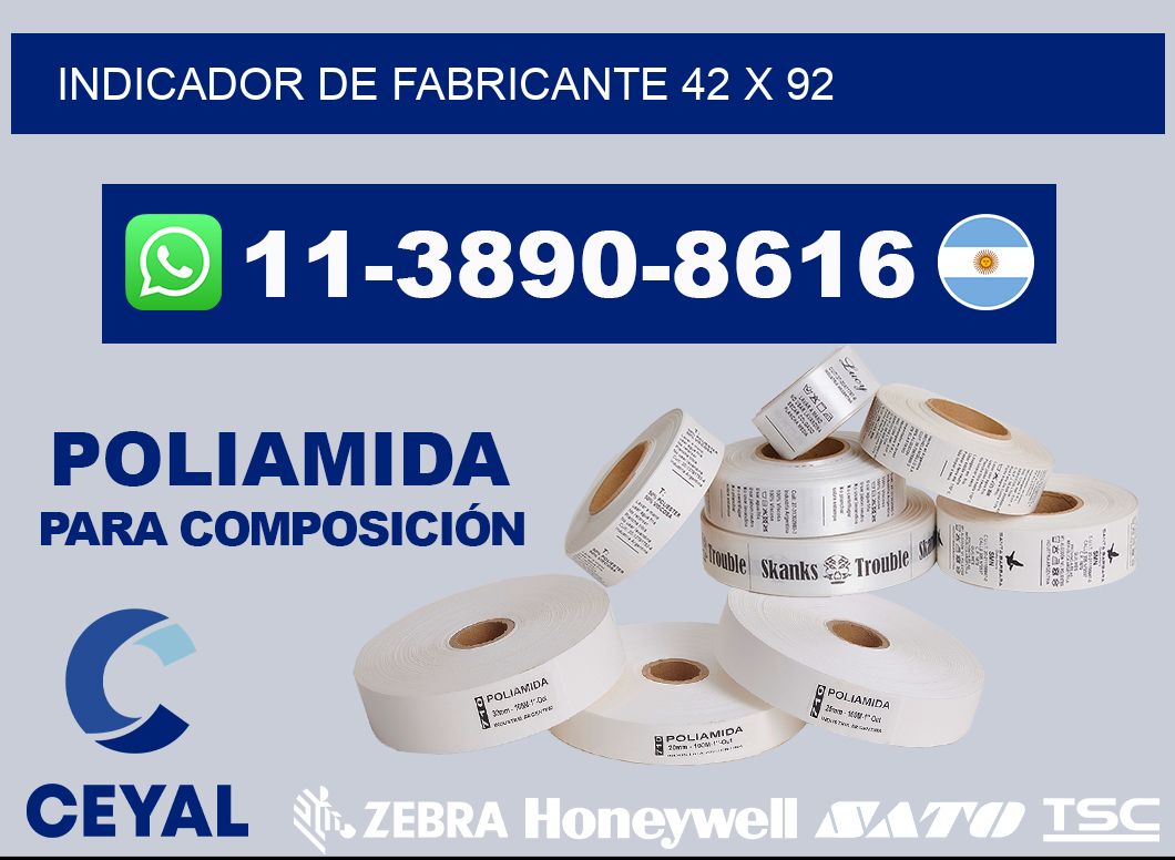 Indicador de fabricante 42 x 92
