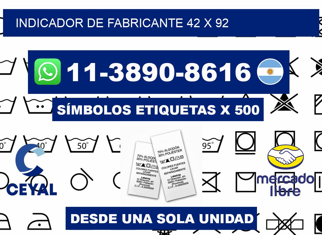 Indicador de fabricante 42 x 92