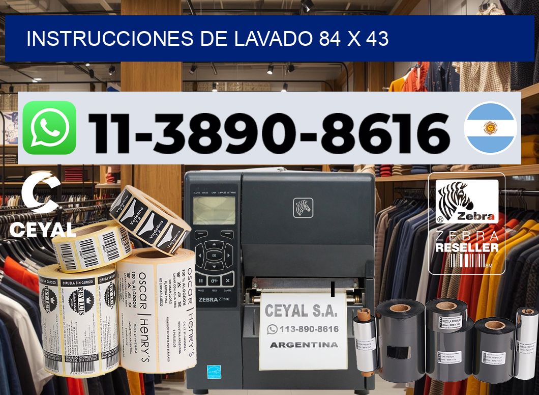 Instrucciones de lavado 84 x 43