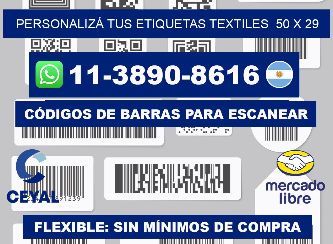 PERSONALIZÁ TUS ETIQUETAS TEXTILES  50 x 29