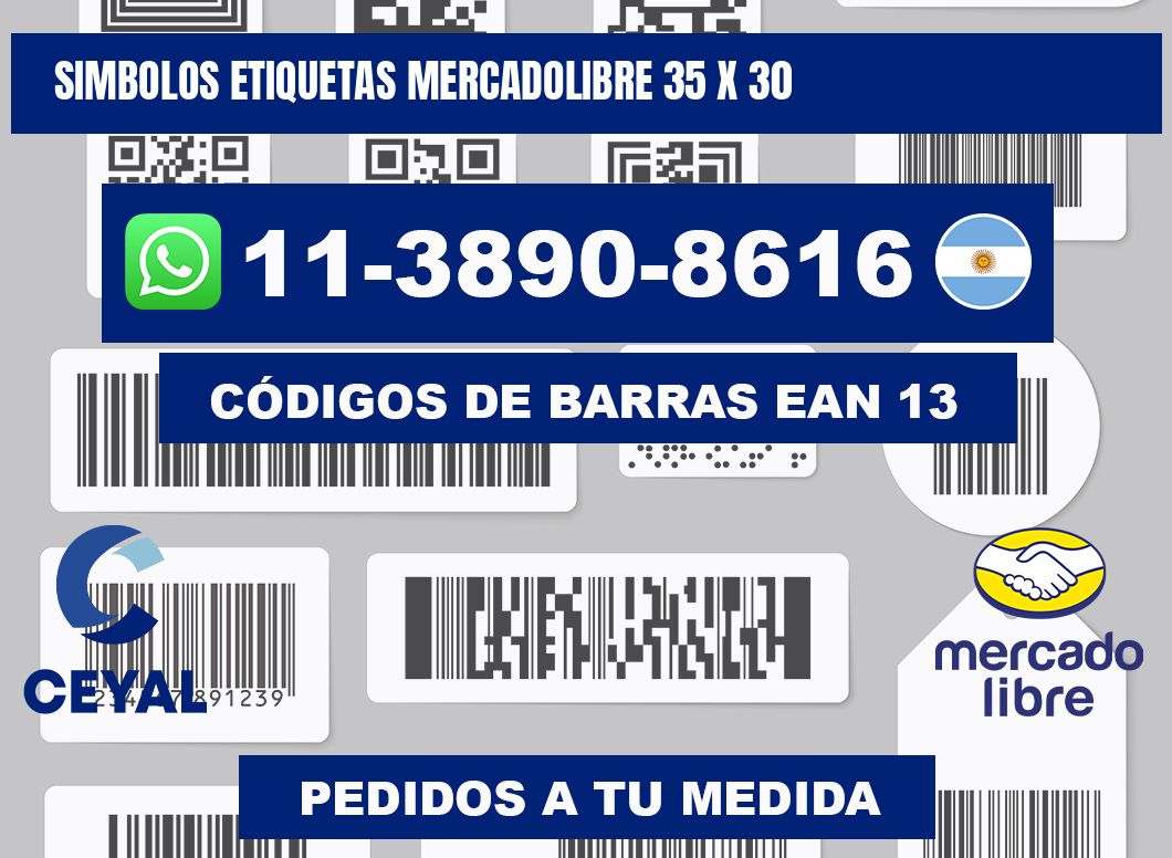SIMBOLOS ETIQUETAS MERCADOLIBRE 35 x 30