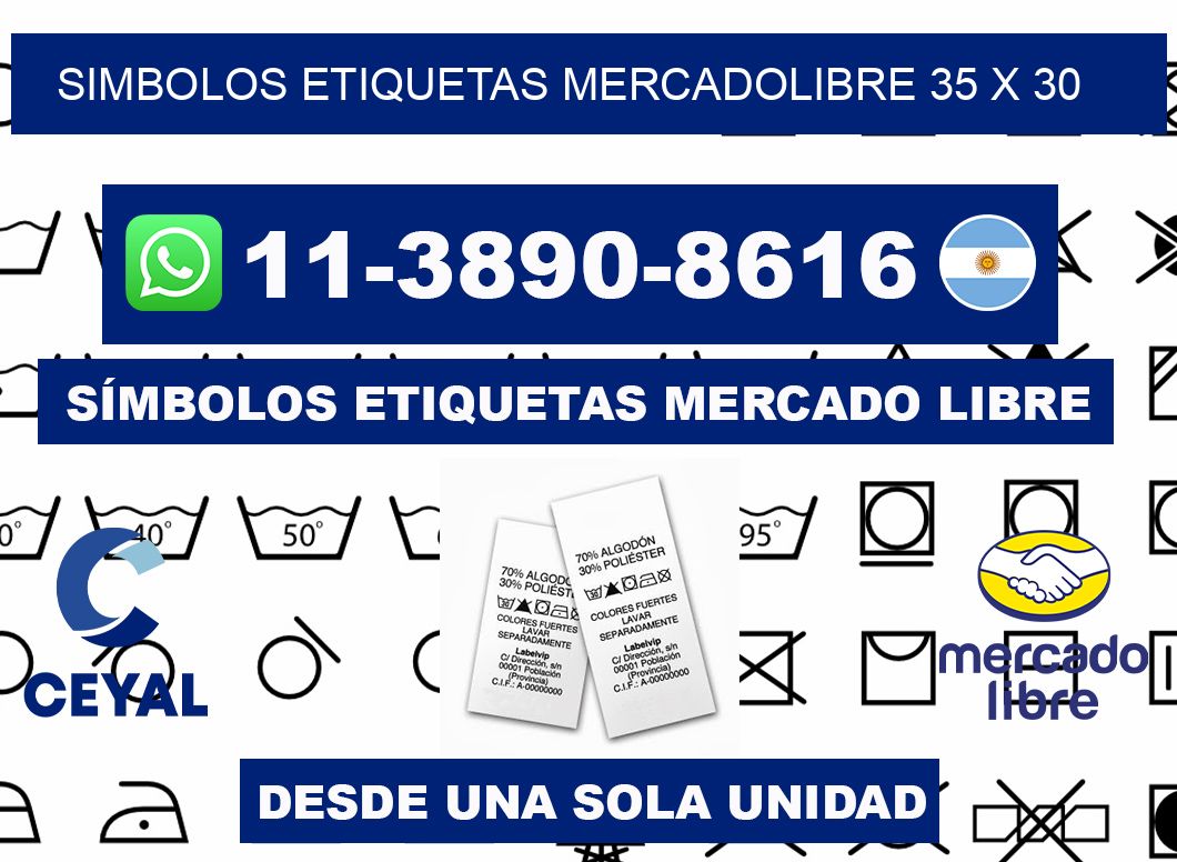 SIMBOLOS ETIQUETAS MERCADOLIBRE 35 x 30